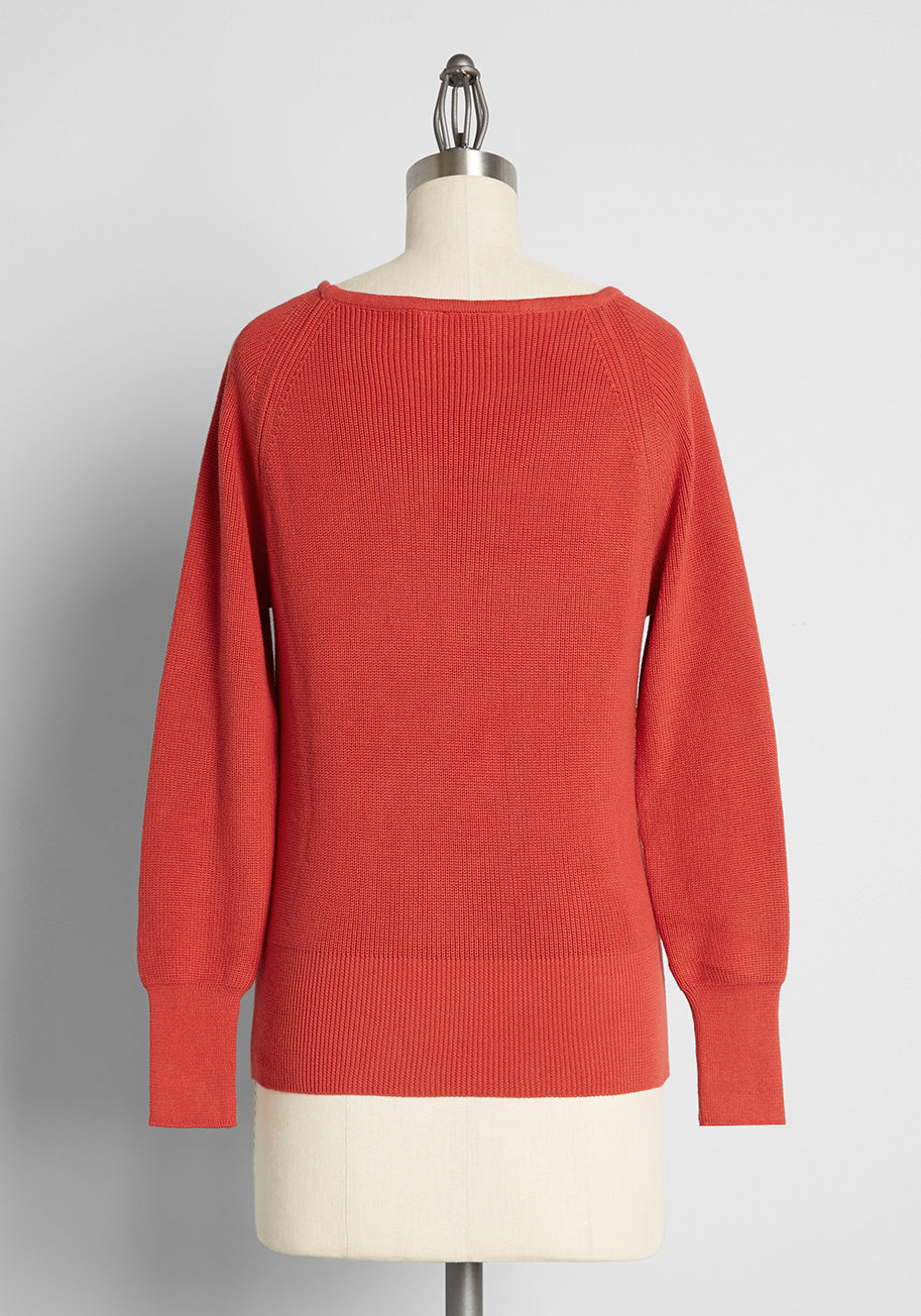 Layered and Lovely Ribbed-Knit Sweater