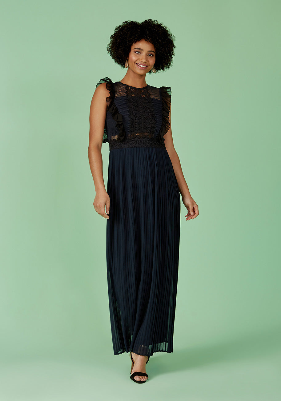 ModCloth Something in the Way She Moves Maxi Dress in Navy, Size 12