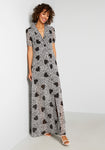 Sheer Short Sleeves Sleeves Vintage Button Front Maxi Dress