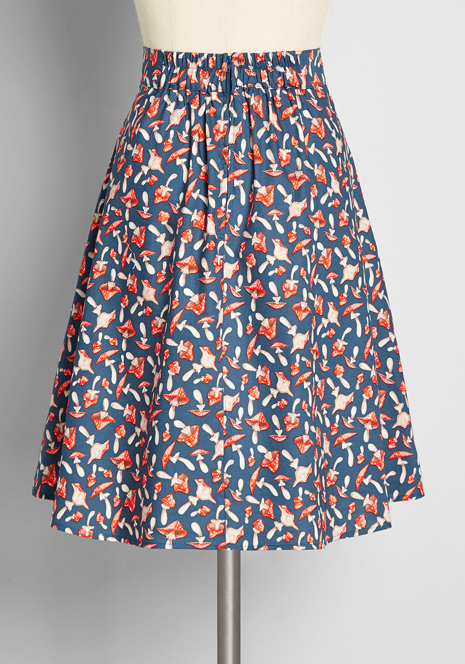 Shroomy and Bloomy Swing Skirt