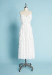Polyester Sleeveless Back Zipper Sweetheart Wedding Dress/Midi Dress With a Sash