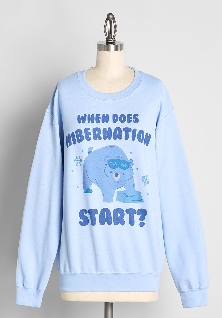 Hibernation Time Graphic Sweatshirt