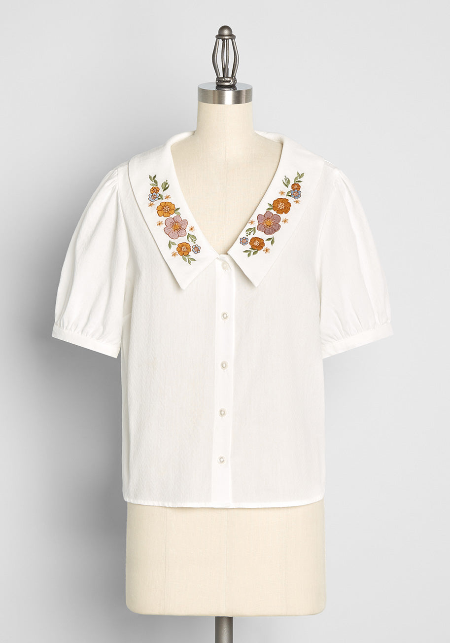 Glimpse Of The Garden Embroidered Blouse