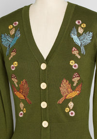 Forest Fly-By Embroidered Cardigan | ModCloth