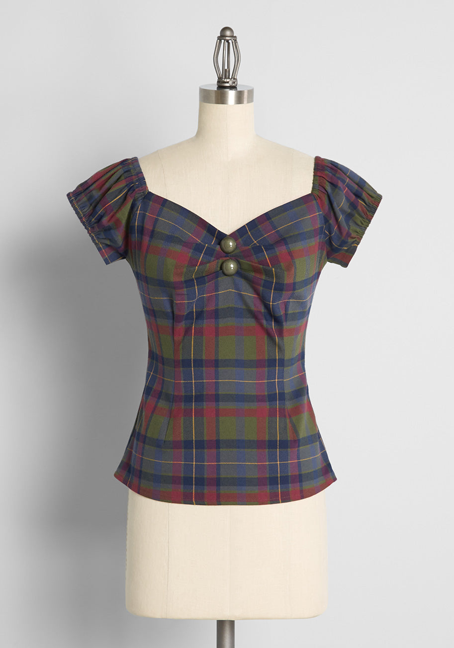 ModCloth x Collectif So Plaid It's Fall Top