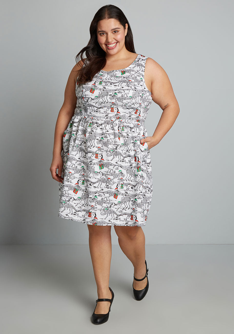 ModCloth X Retrolicious Here We Go A-Fossiling A-Line Dress