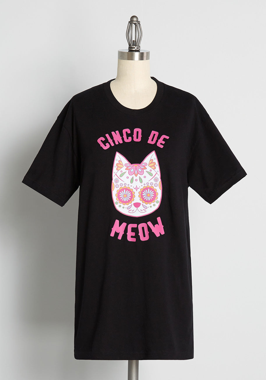 Cinco De Meow Crew Neck Tee