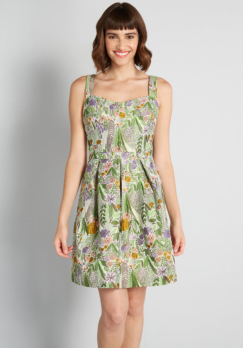 Garden Bouquet Fit And Flare Dress