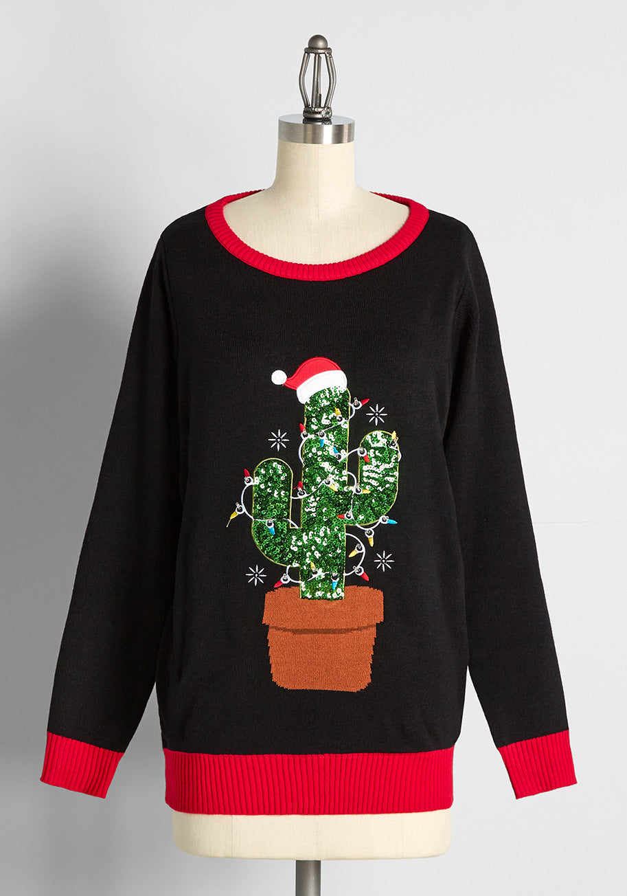 Fan-cactus-ly Lit Holidays Light Up Sweater