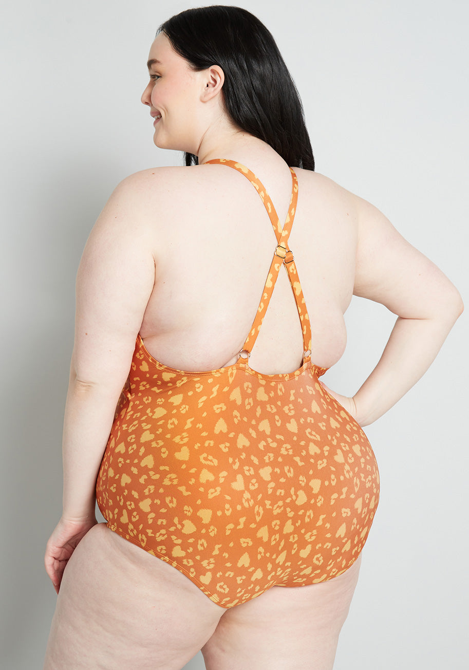 NWOT ModCloth plus size The Brandy one piece swimsuit strawberry polka dot  bra