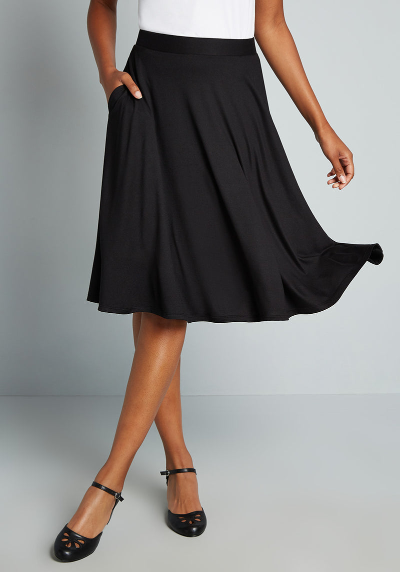 Excellence Attained Black Knit A-Line Skirt – Mod and Retro Clothing