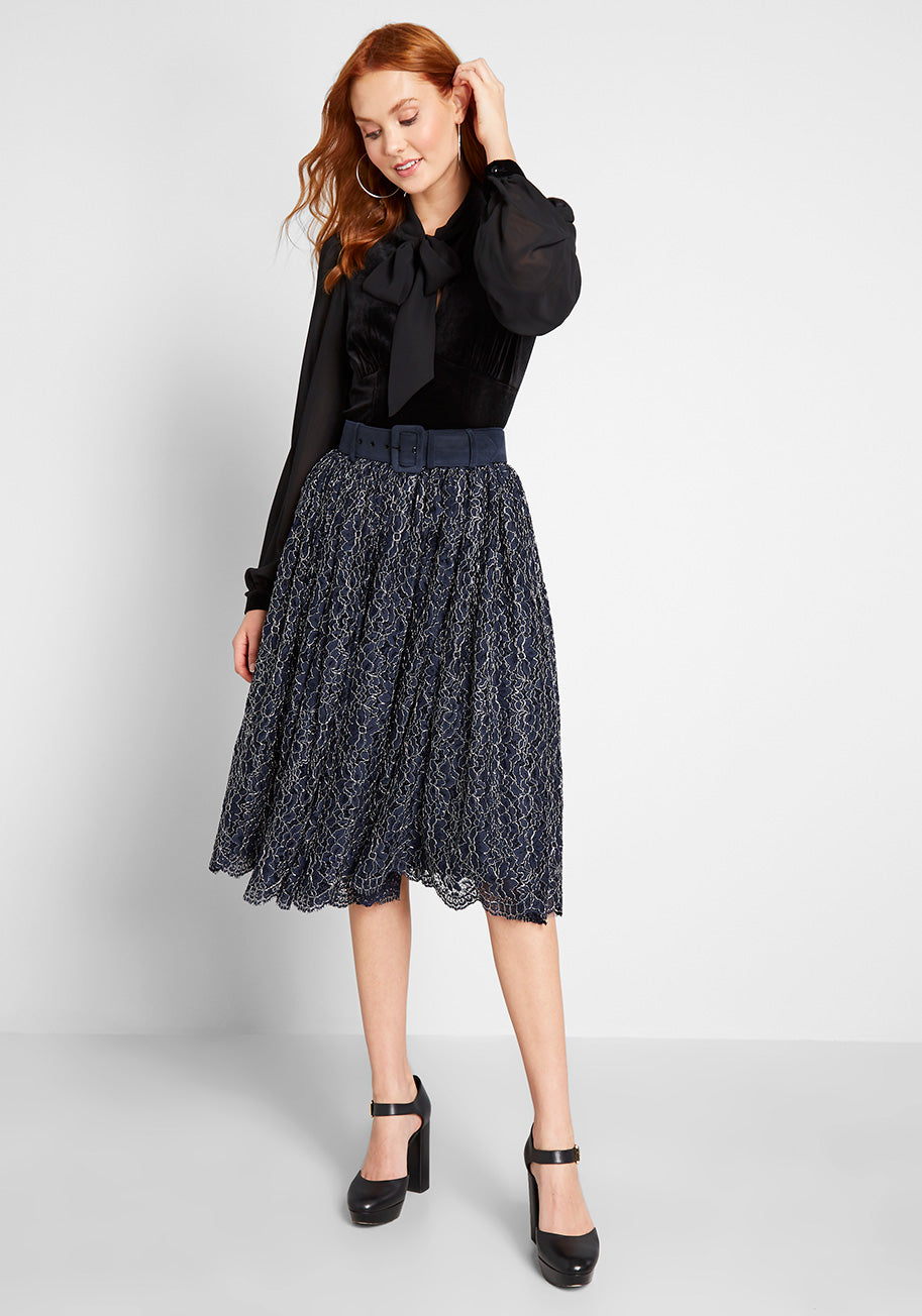 ModCloth x Collectif More or Lace Midi Skirt