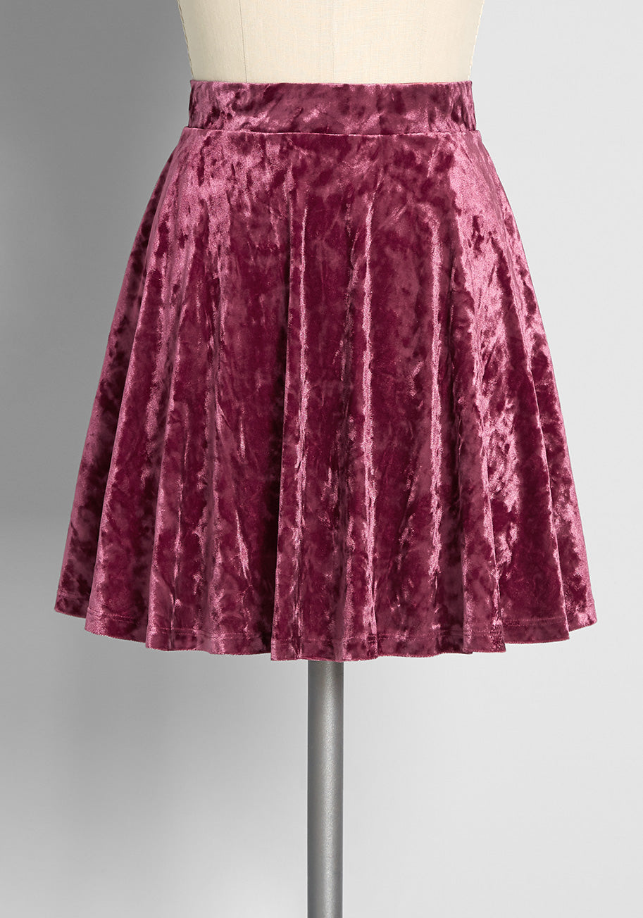 Just This Sway Velvet Skater Skirt