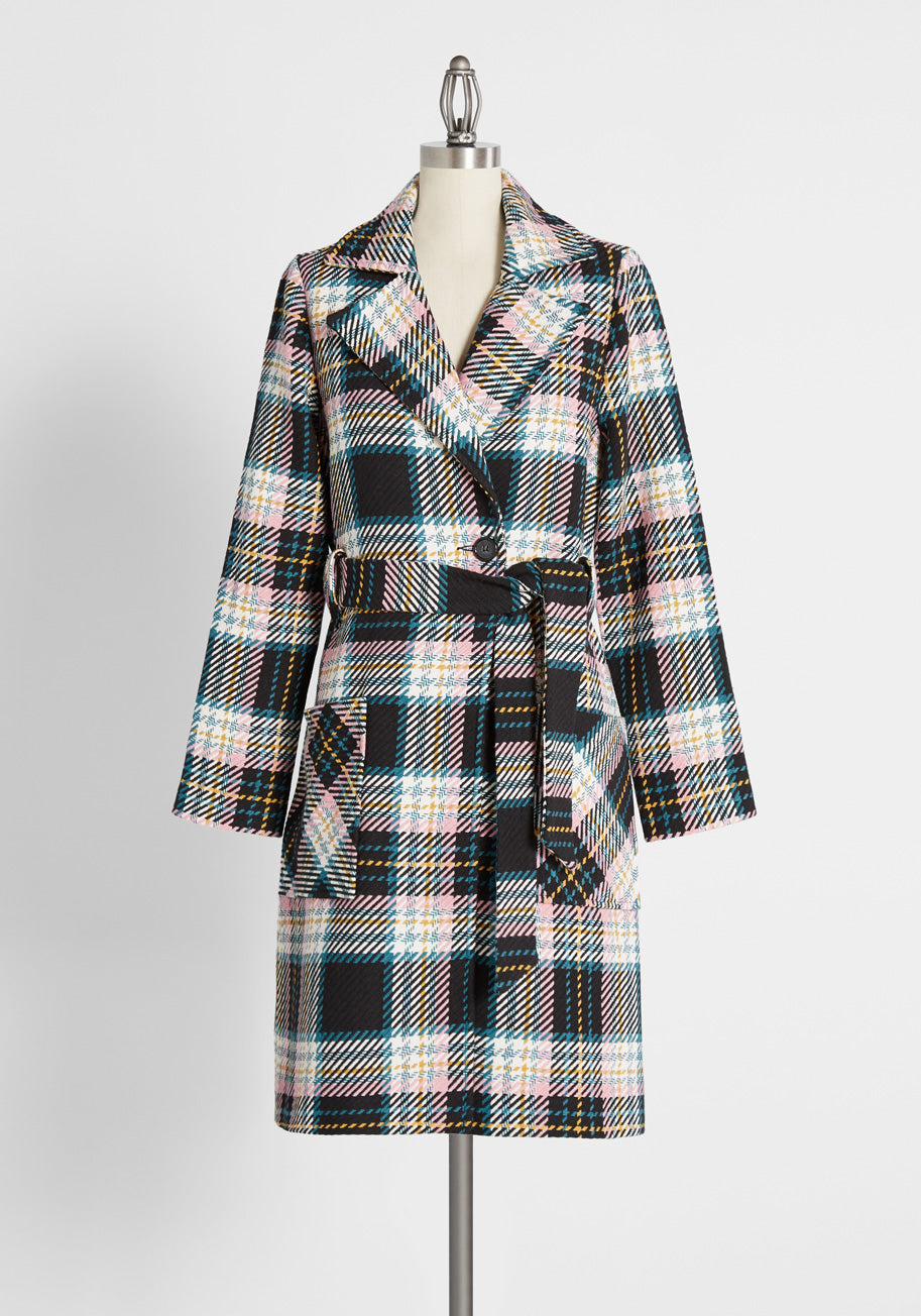 Cozy Up in Colors Plaid Coat