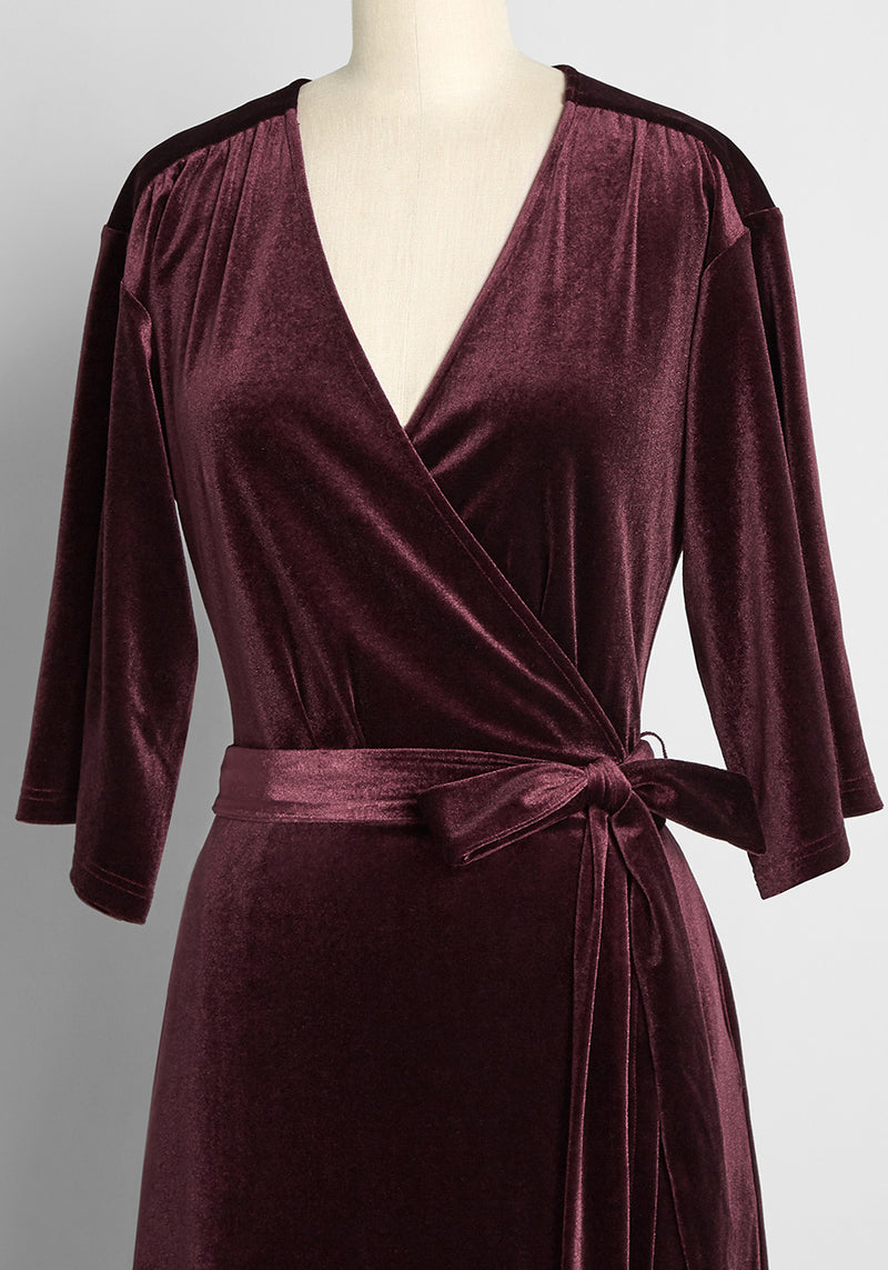 Wrapped In Elegance Velvet Midi Dress | ModCloth