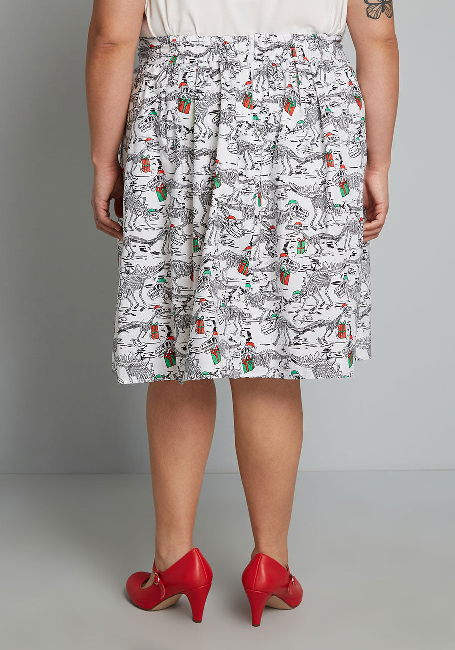 ModCloth X Retrolicious Prehistoric Gift Exchange A-Line Skirt