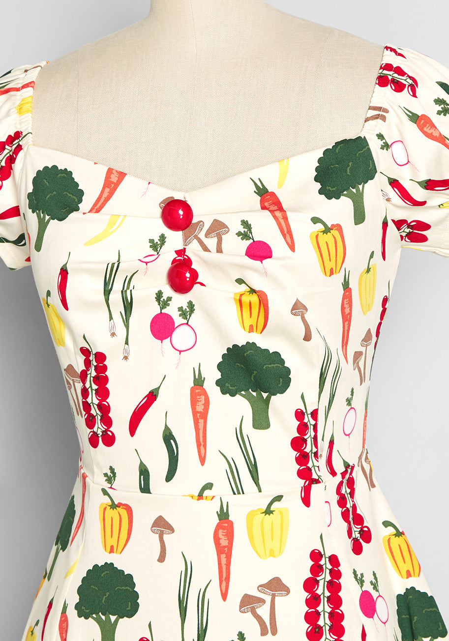 Full Serving of Vegetables Swing Dress