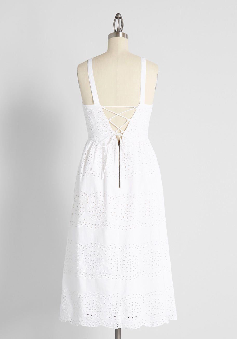 Caught My Eyelet Cotton Sundress