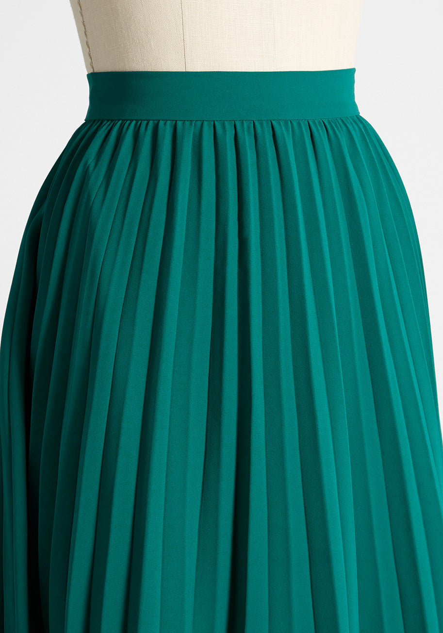 Prim and Pleated Midi Skirt