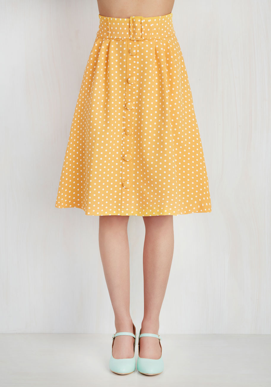 Intern of Fate Skirt in Citrus Dots