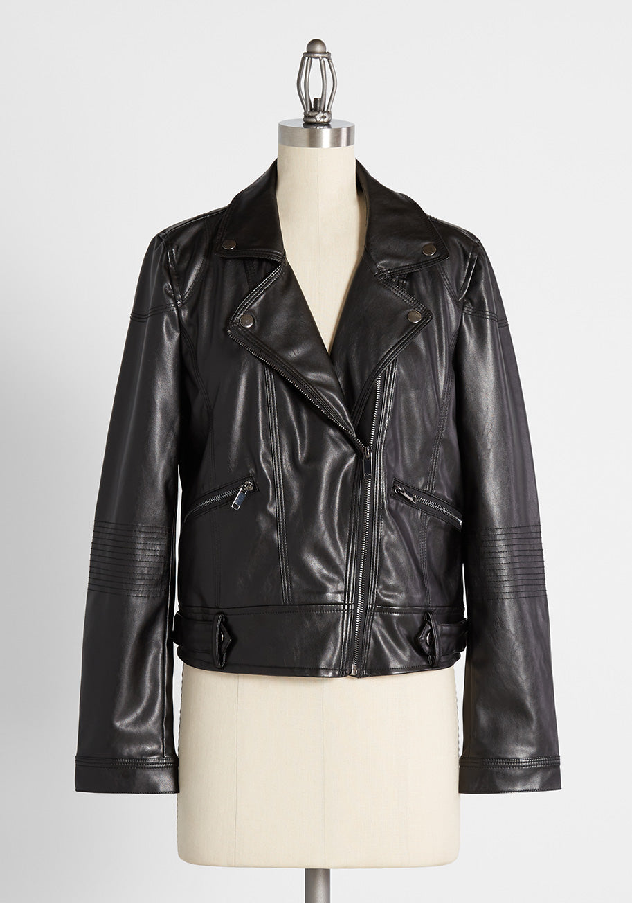 How About That Ride In? Vegan Leather Moto Jacket