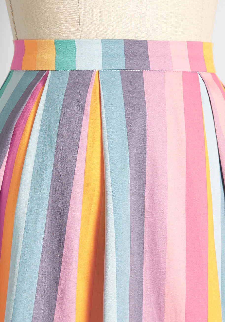 Cotton Candy Cuteness Pleated Swing Skirt