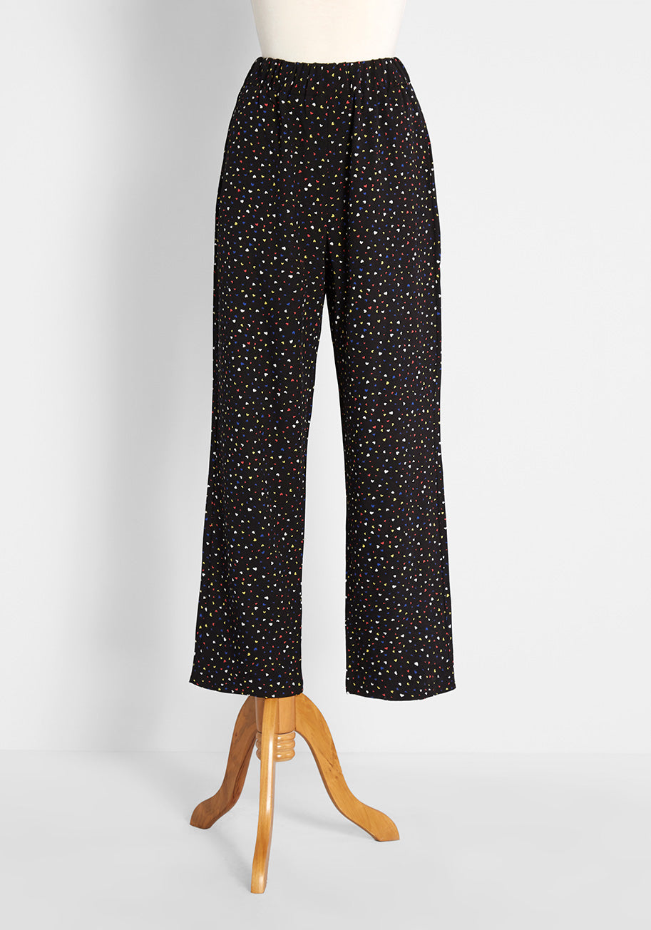 Hearts All A-Flurry Wide-Leg Pants