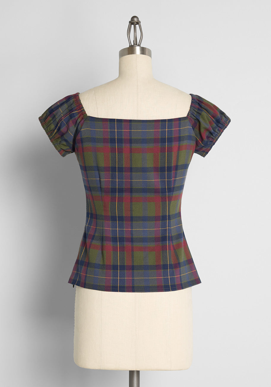 ModCloth x Collectif So Plaid It's Fall Top