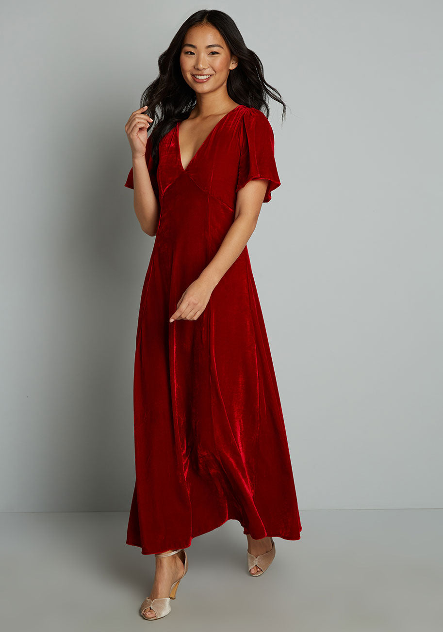 Captivating Charisma Velvet Maxi Dress