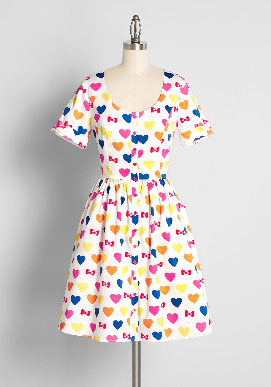 ModCloth x Hello Kitty Gift You My Heart Swing Dress