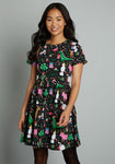 Short General Print Wrap Gathered Dress by Modcloth