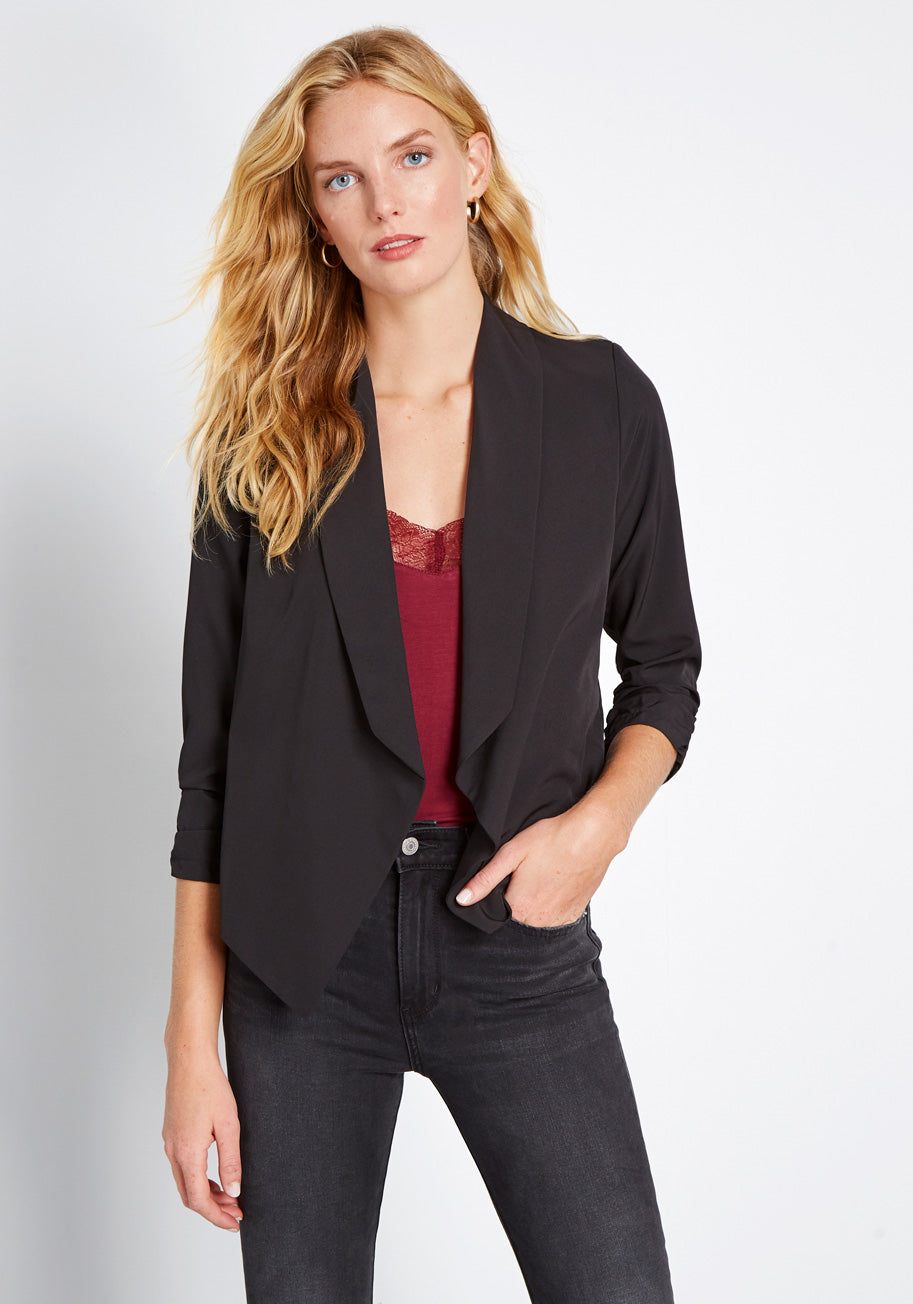 Marketing Maven Draped Blazer