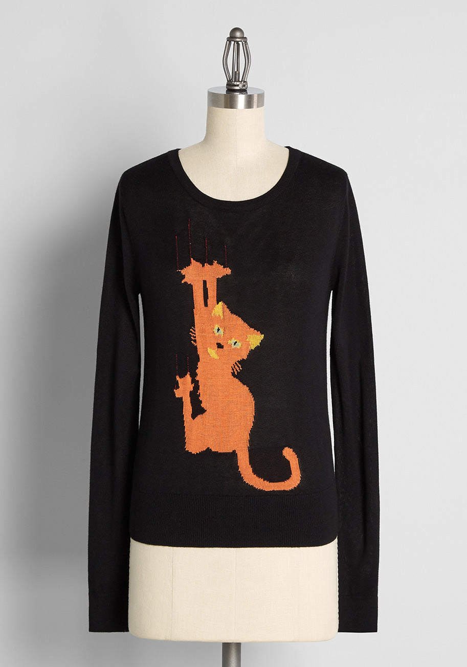 ModCloth x Collectif Such a Scaredy Cat Sweater