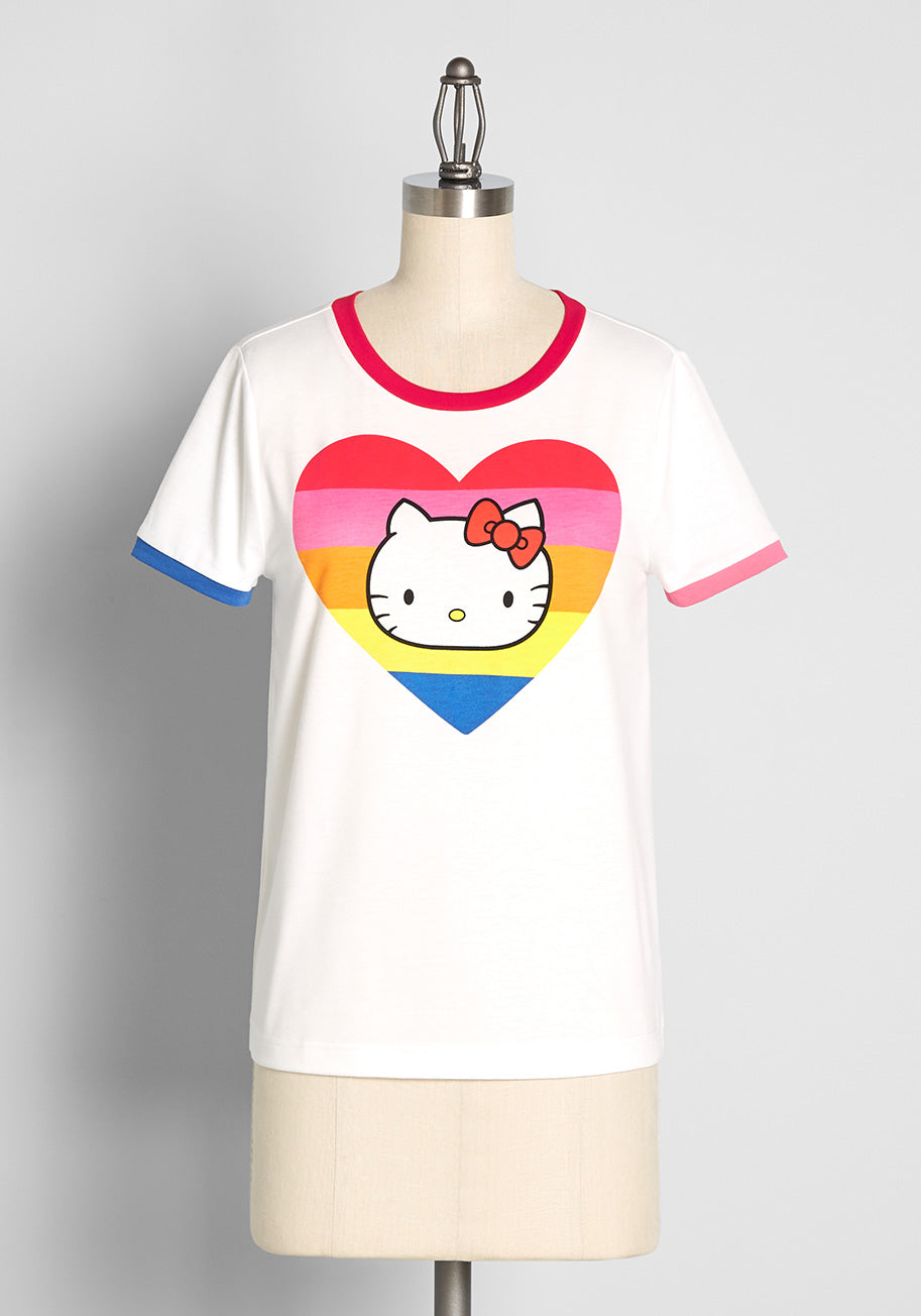 ModCloth x Hello Kitty Love Vibrantly Graphic Ringer Tee