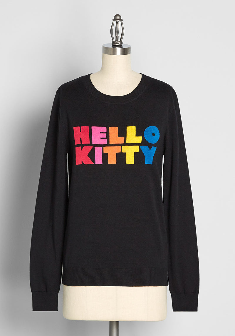 Women's Love Yourself Hello Kitty Graphic Sweatshirt - Blue XS