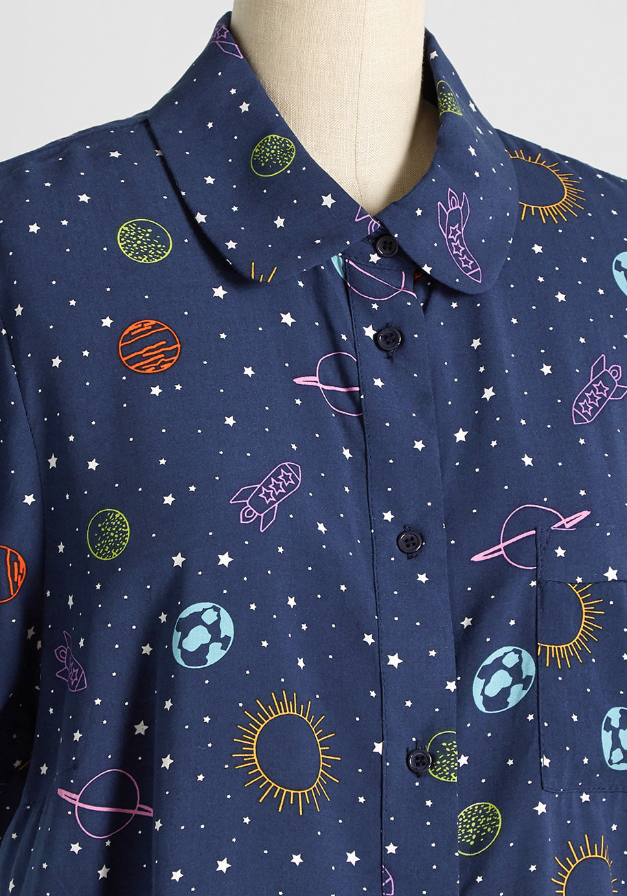 Space Camp Dreamin' Button-Up Shirt