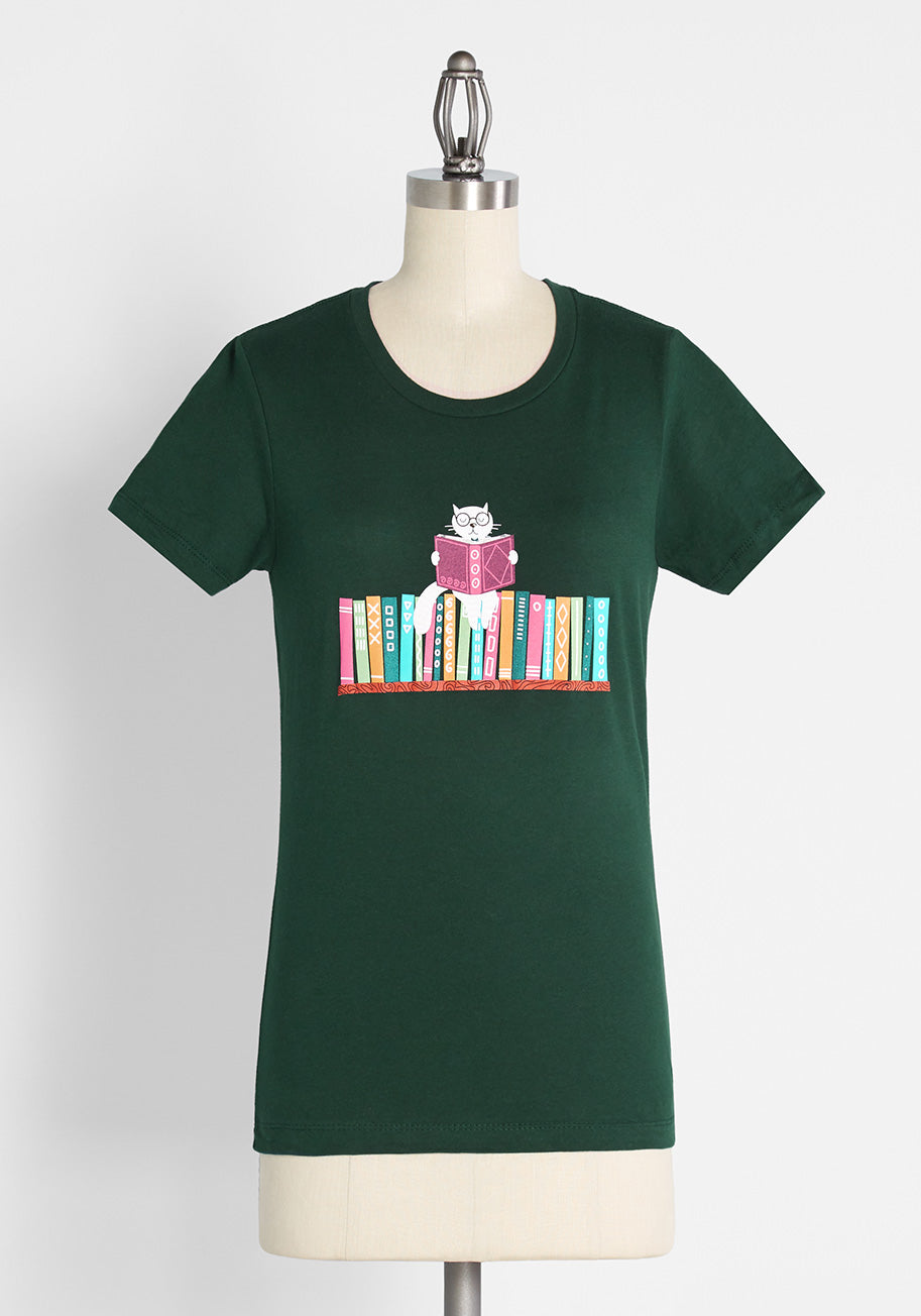 Just Kitten Around The Library Graphic Tee