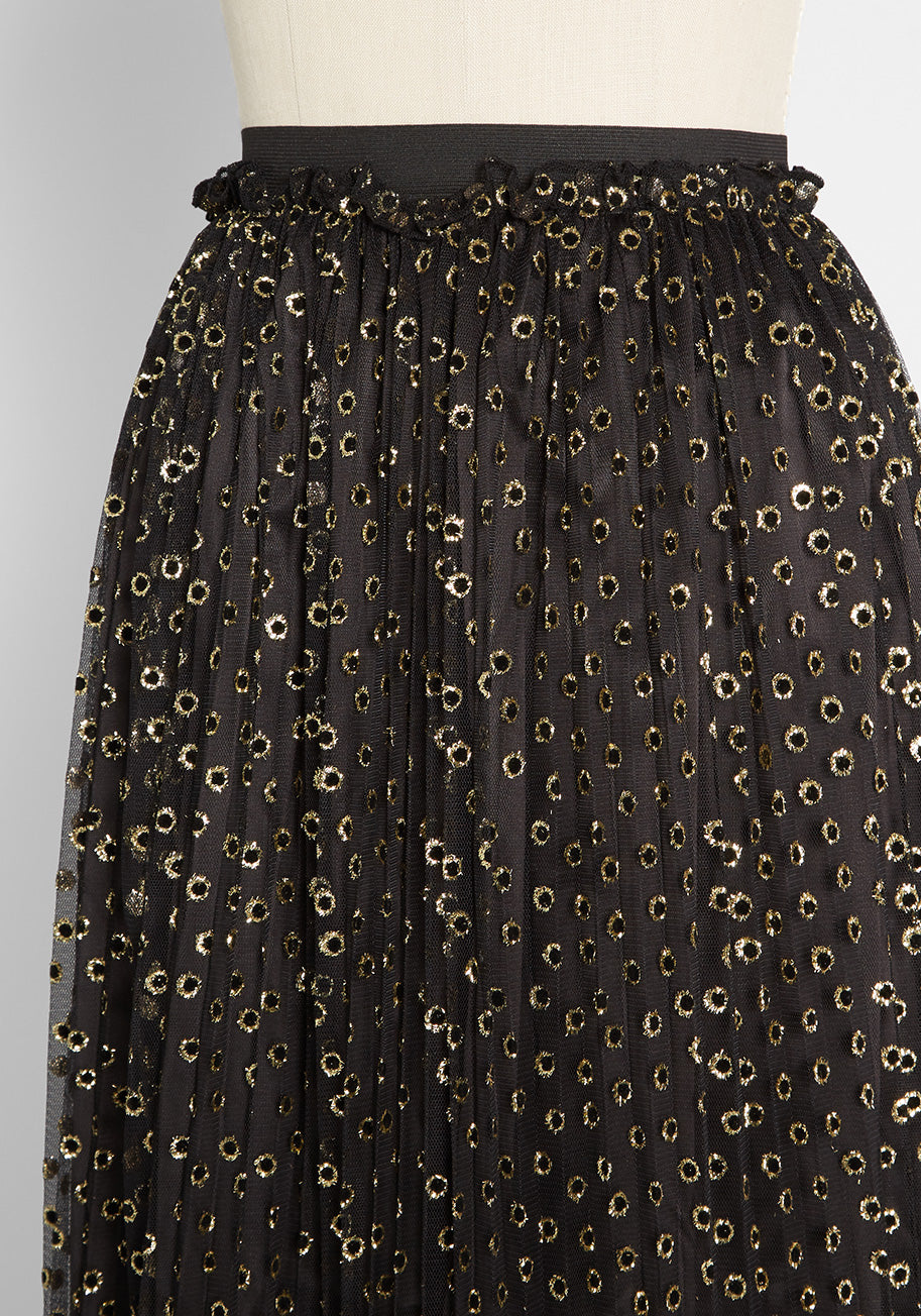 Speckled In Gold Midi Skirt