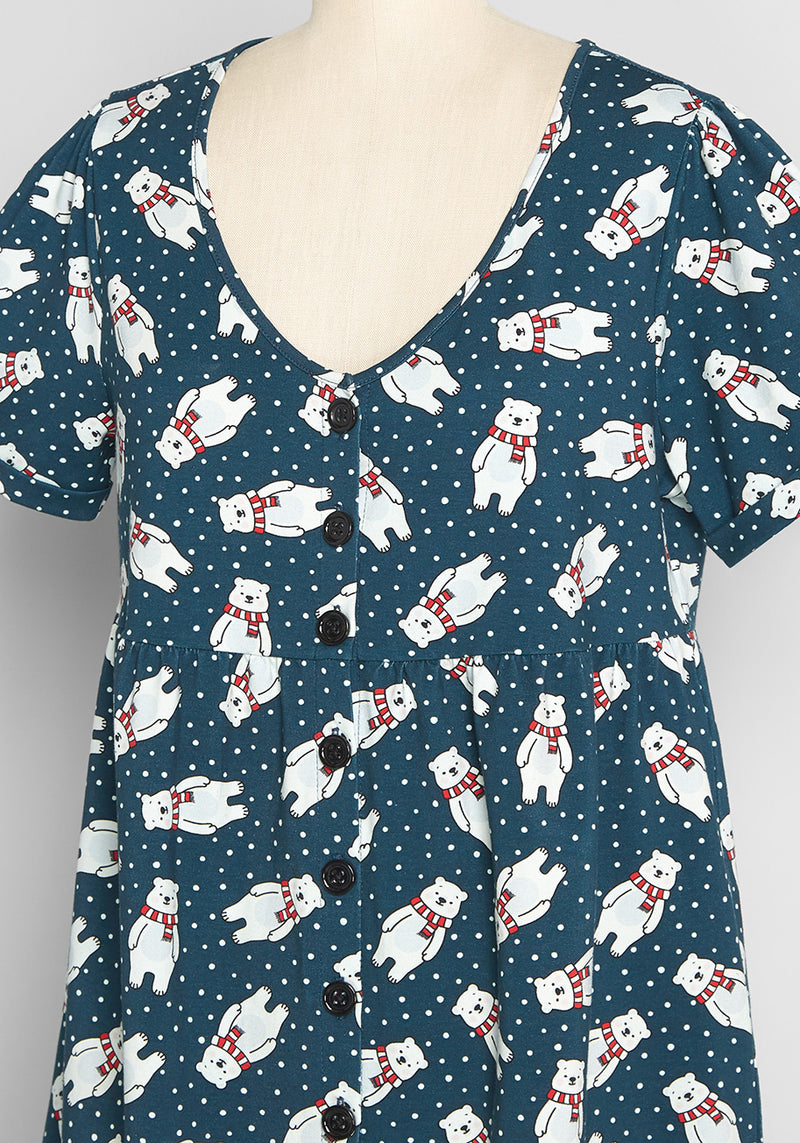 RP XMAS LV-All-Over Print Women's Short Sleeve Shirt With Pocket