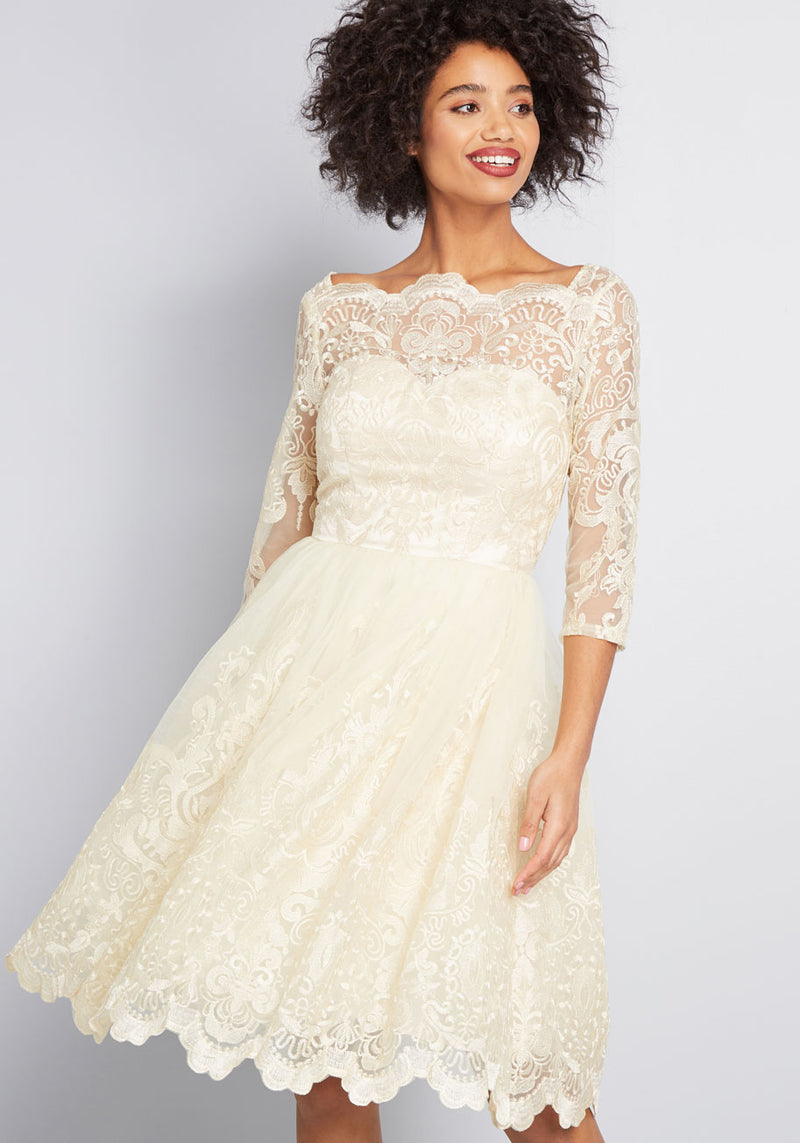 ModCloth Lace Gilded Dress Grace |