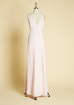 V-neck Sleeveless Side Zipper Cowl Neck Bridesmaid Dress/Maxi Dress