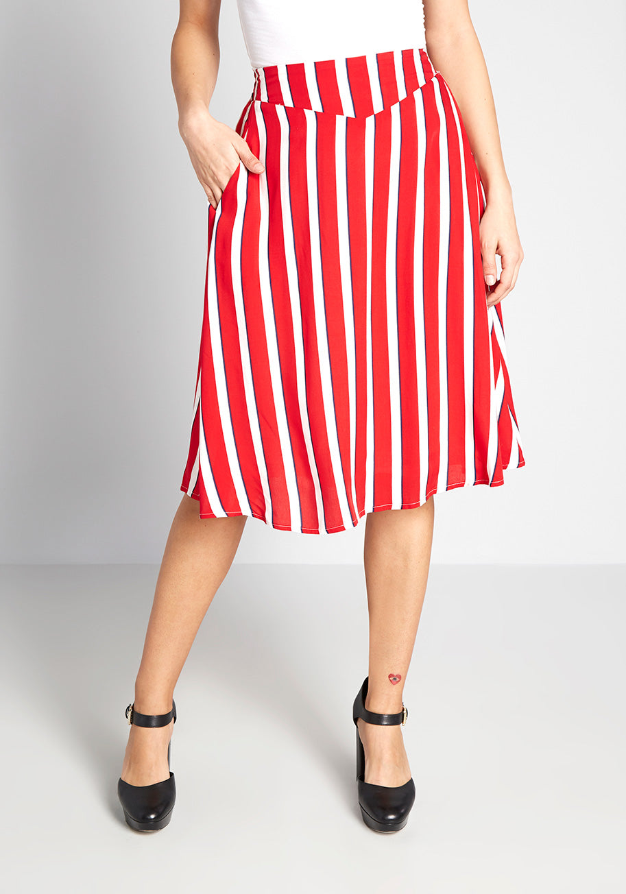 Modcloth X Collectif A Shore Thing A-Line Skirt