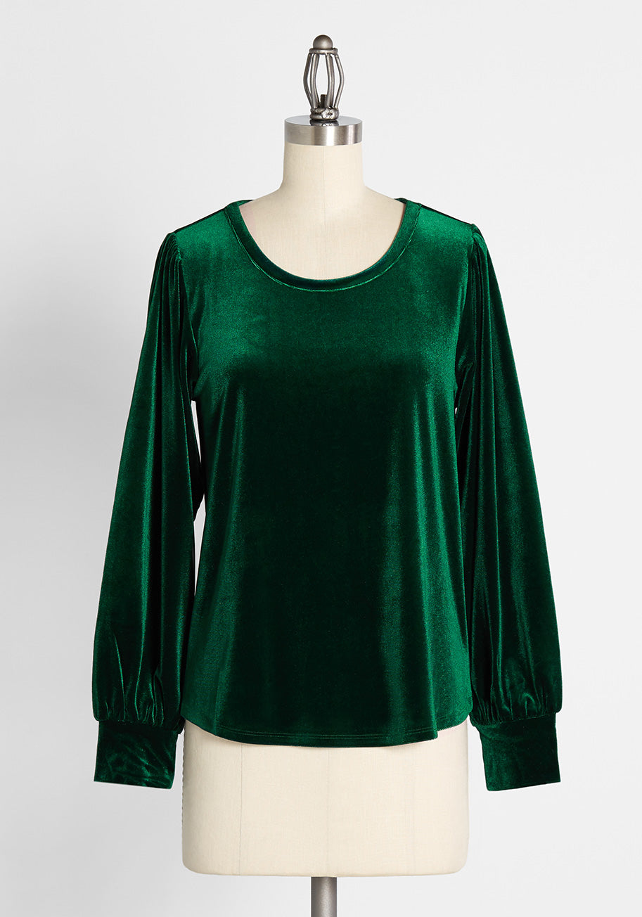 Beyond Basic Long Sleeve Velvet Top