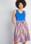 A-line V-neck Pocketed Dress With a Sash by Modcloth