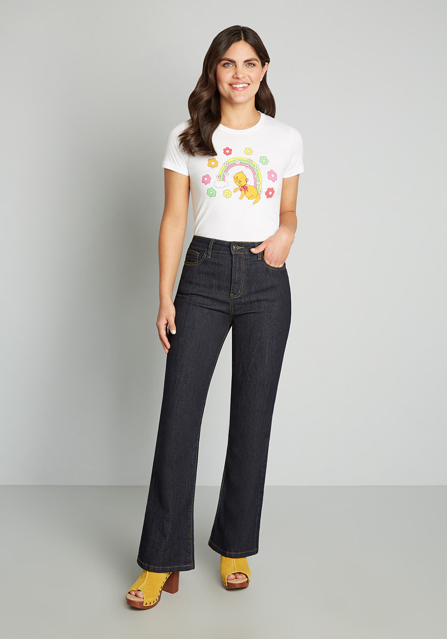 Rainbows Follow Me Wide-Leg Jeans