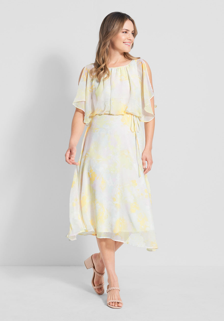 Flutter of Flattery Midi Dress