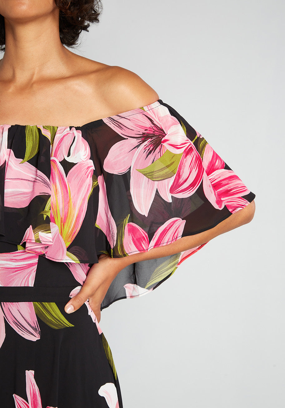 Lily Loveliness Off-Shoulder Maxi Dress