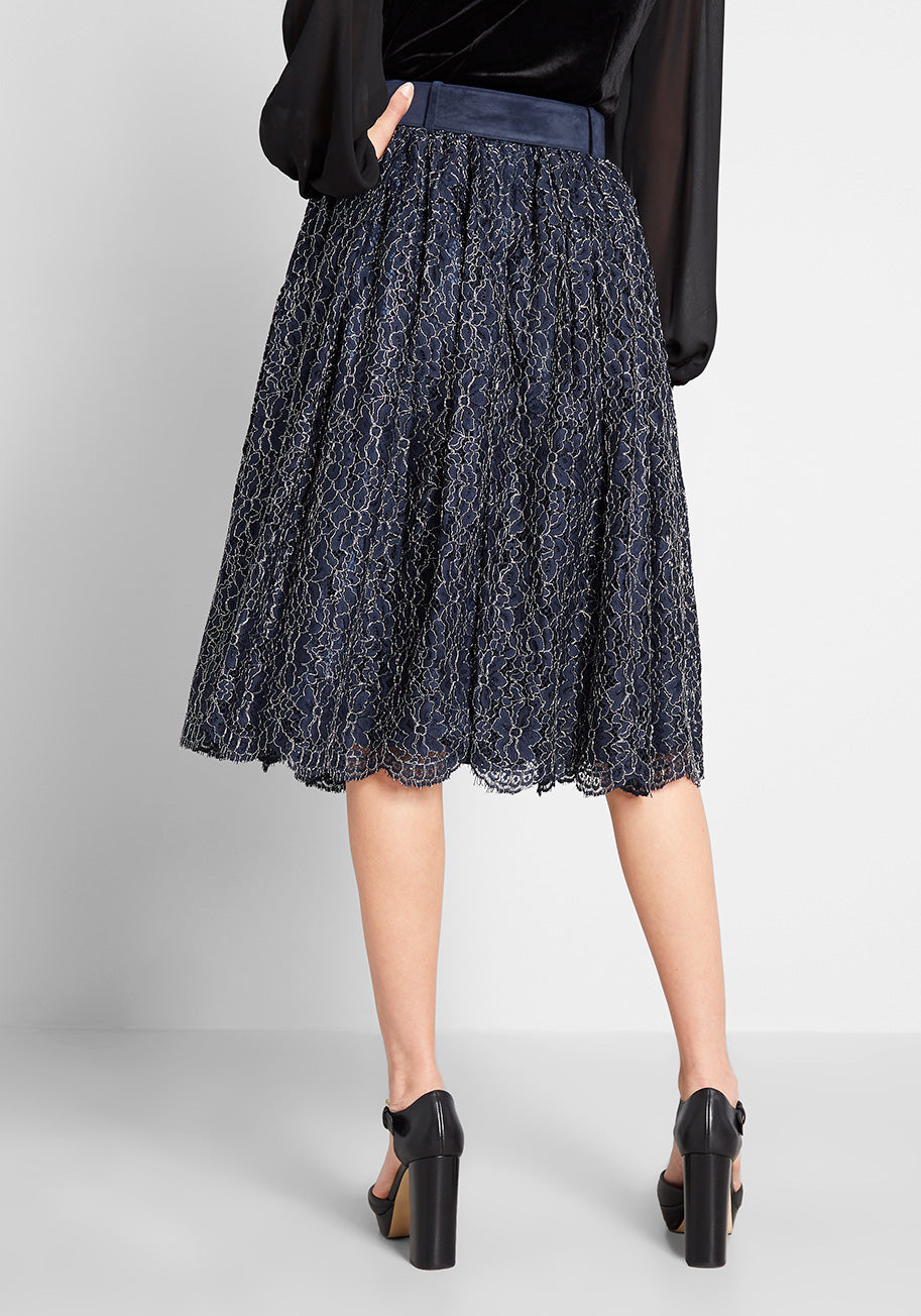 ModCloth x Collectif More or Lace Midi Skirt