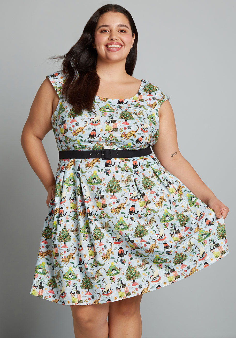 ModCloth X Retrolicious Making Meow-y A-Line Dress