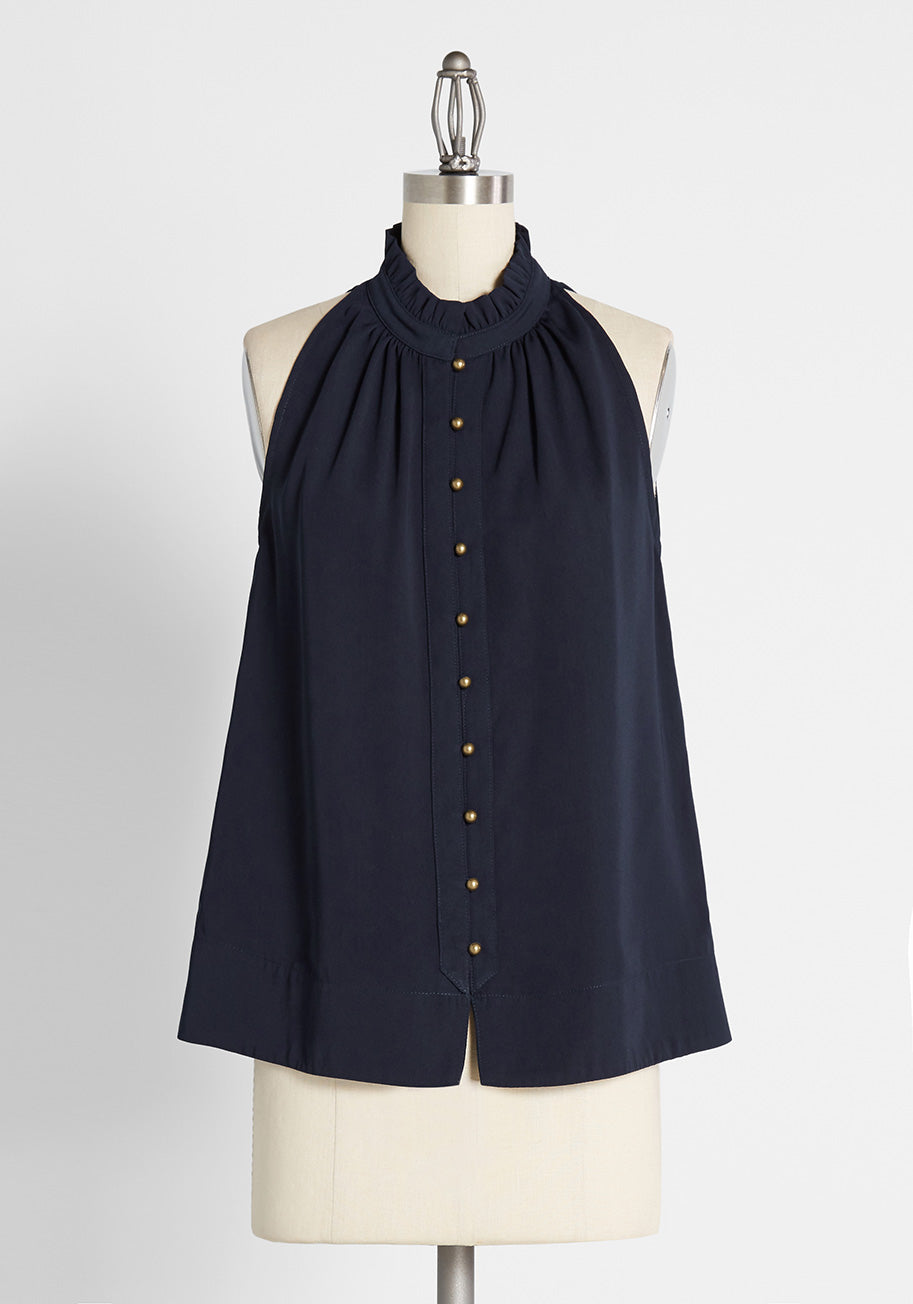 Politely Polished Sleeveless Top